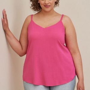 Torrid Size 0 Ava Rayon Slub Woven Cami Pink